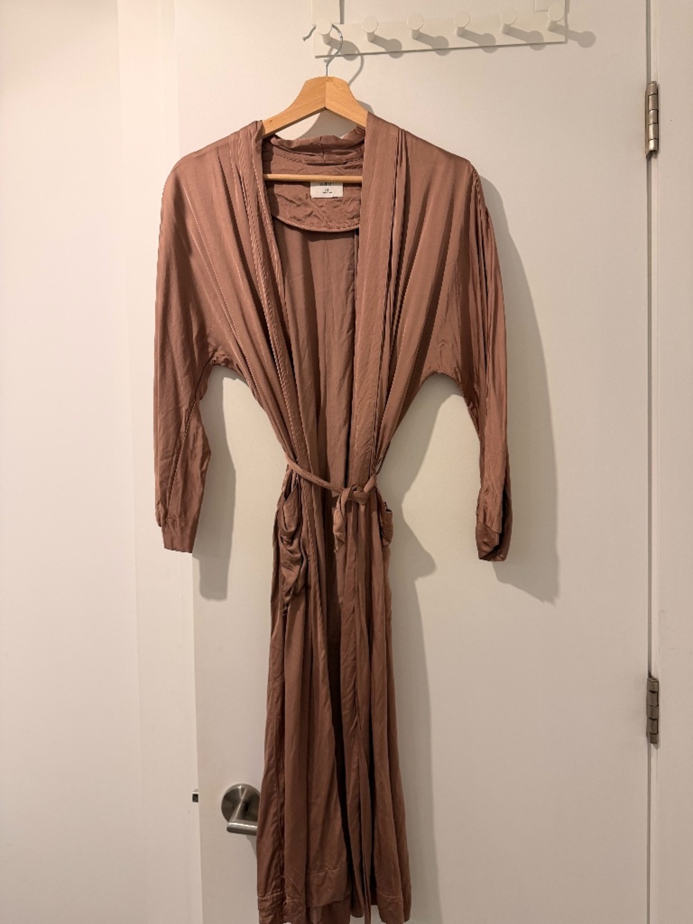 Aritzia - “Durante” Satin Robe / Duster Jacket (Rose, 2XS)